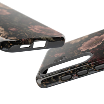 Floral Phone Case — Vintage Dark Botanical Protective Cover