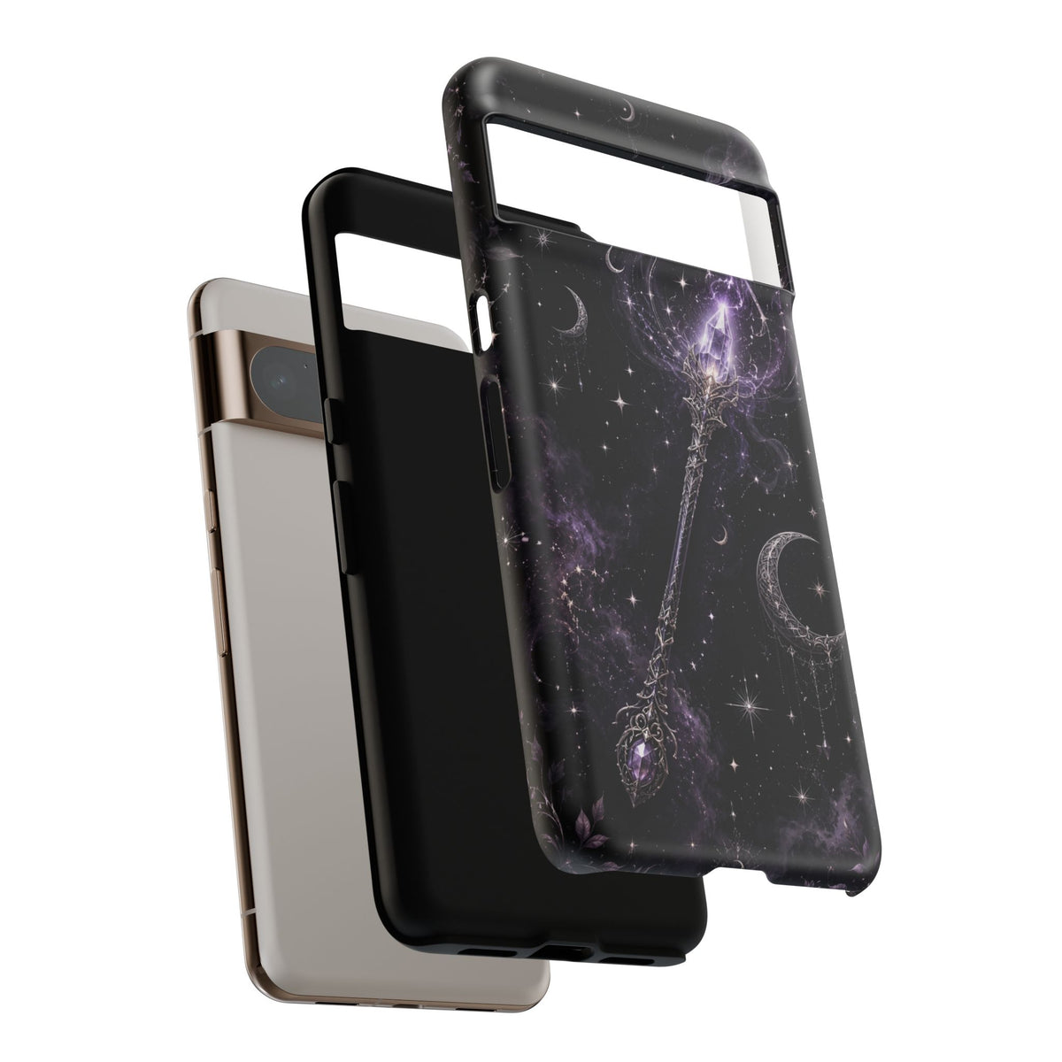 Celestial Magic Wand Phone Case — Mystic Moon & Stars Galaxy Tough Case