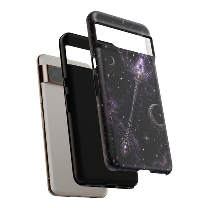 Celestial Magic Wand Phone Case — Mystic Moon & Stars Galaxy Tough Case