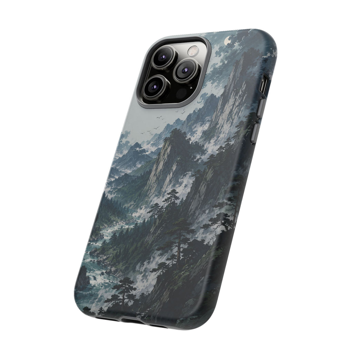 Mountain Landscape Phone Case — Misty Peaks Protective Tough Case