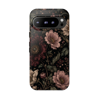 Floral Phone Case — Vintage Dark Botanical Protective Cover