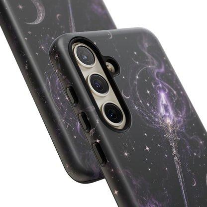 Celestial Magic Wand Phone Case — Mystic Moon & Stars Galaxy Tough Case