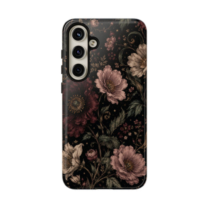Floral Phone Case — Vintage Dark Botanical Protective Cover