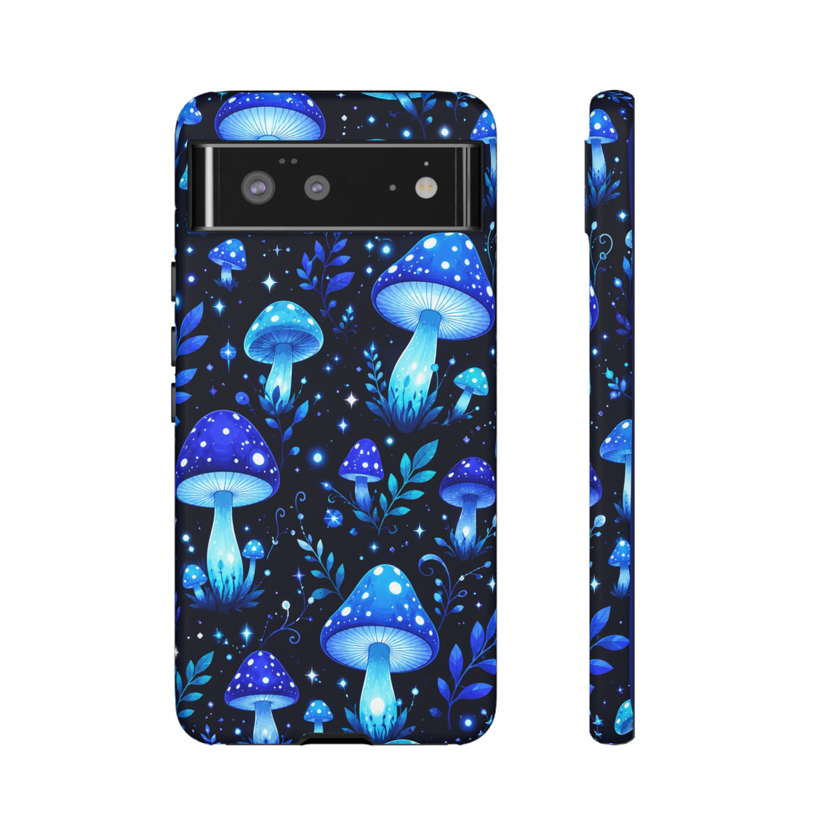Blue Glowing Mushrooms Phone Case — Psychedelic Fungi Tough Case