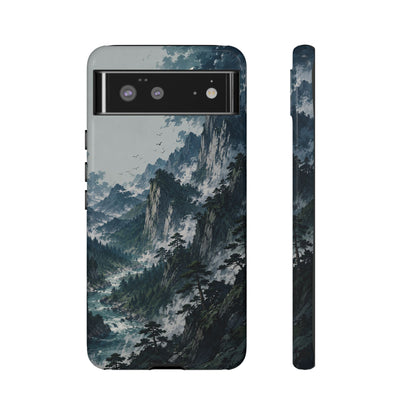 Mountain Landscape Phone Case — Misty Peaks Protective Tough Case