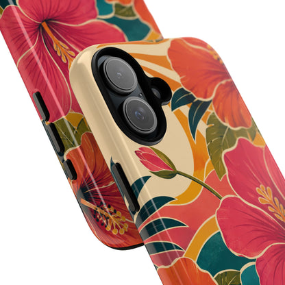 Tropical Floral Tough Phone Case — Sunset Vibes  Protective Cover