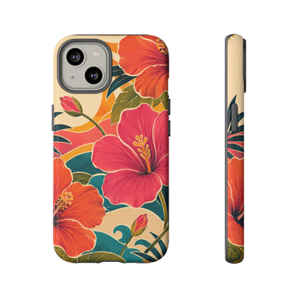 Tropical Floral Tough Phone Case — Sunset Vibes  Protective Cover
