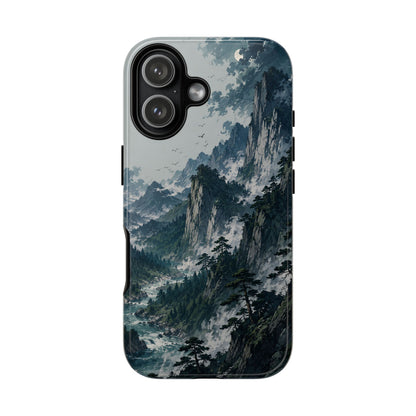 Mountain Landscape Phone Case — Misty Peaks Protective Tough Case