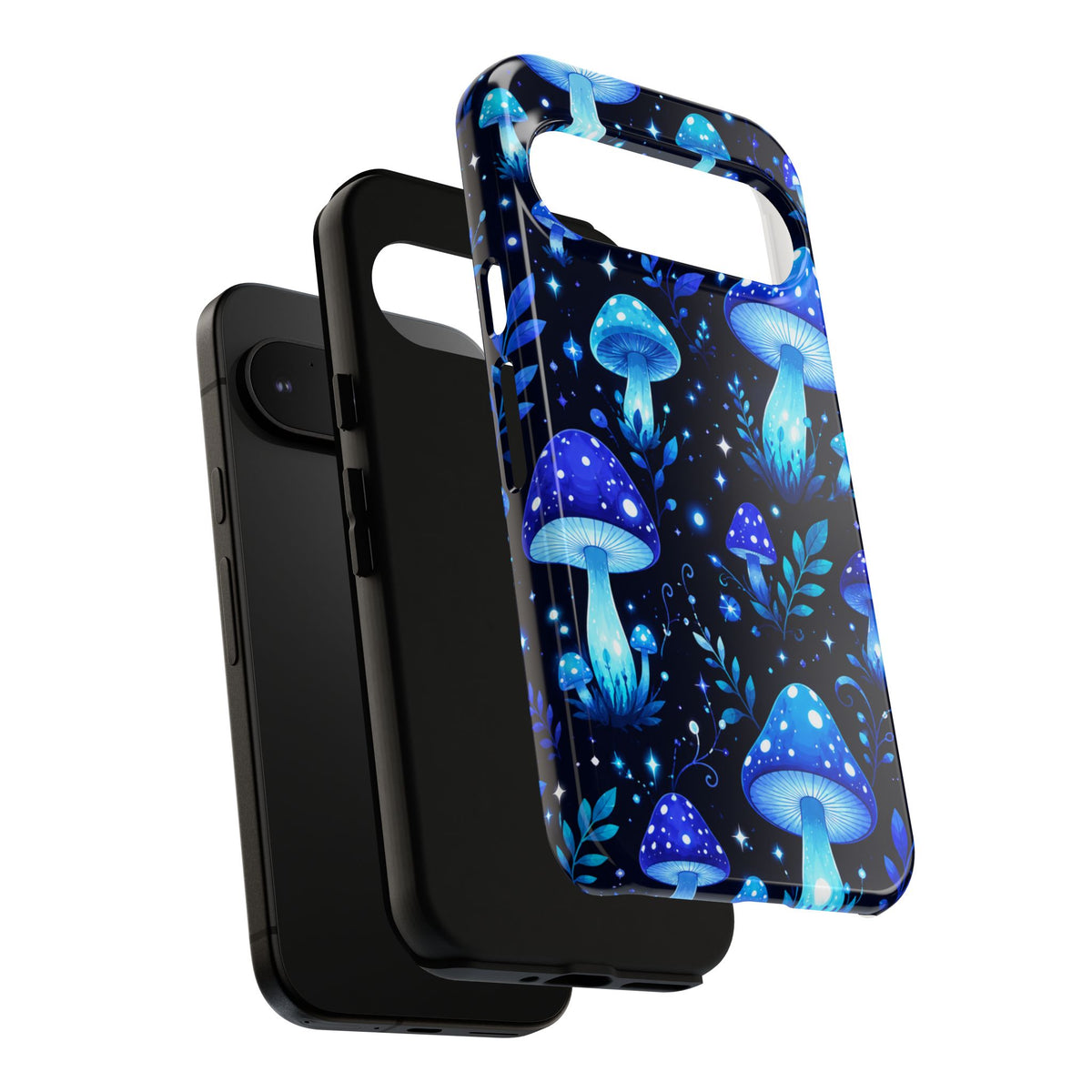Blue Glowing Mushrooms Phone Case — Psychedelic Fungi Tough Case