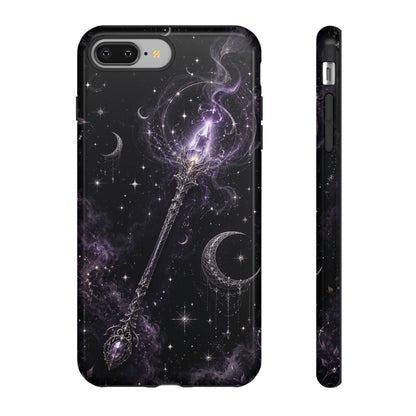 Celestial Magic Wand Phone Case — Mystic Moon & Stars Galaxy Tough Case