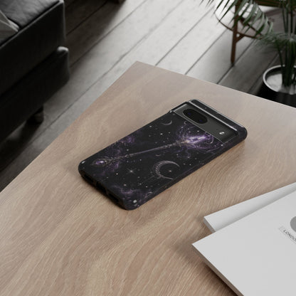 Celestial Magic Wand Phone Case — Mystic Moon & Stars Galaxy Tough Case