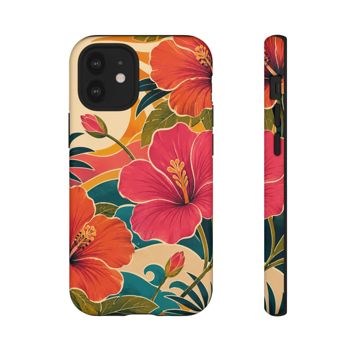 Tropical Floral Tough Phone Case — Sunset Vibes  Protective Cover