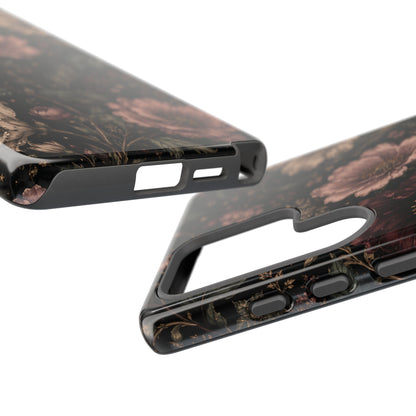 Floral Phone Case — Vintage Dark Botanical Protective Cover