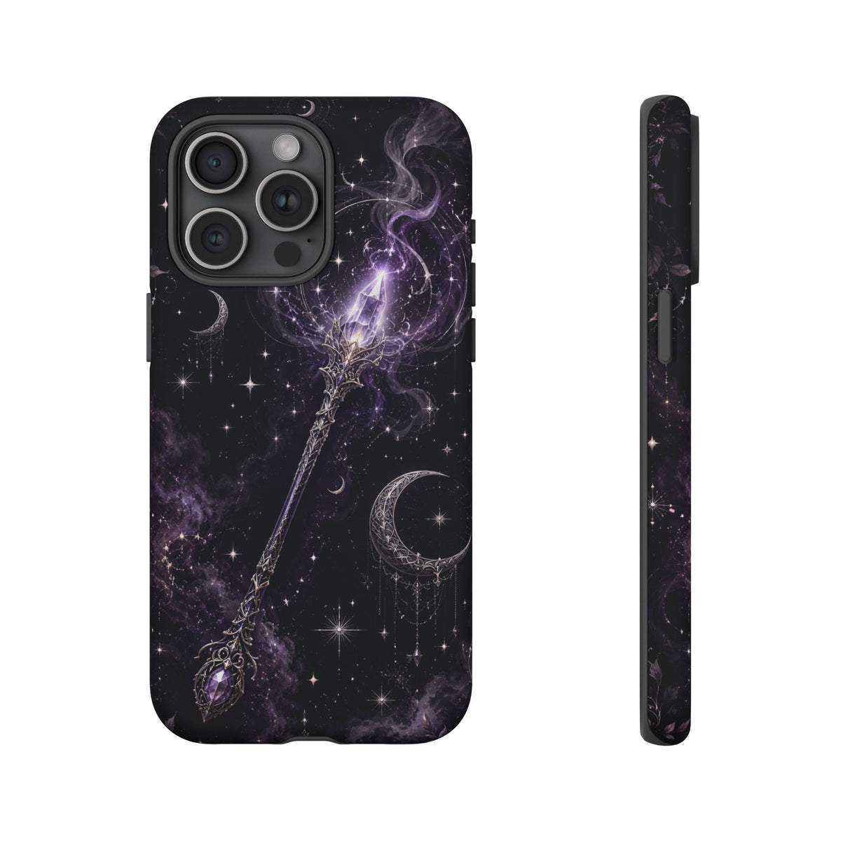 Celestial Magic Wand Phone Case — Mystic Moon & Stars Galaxy Tough Case