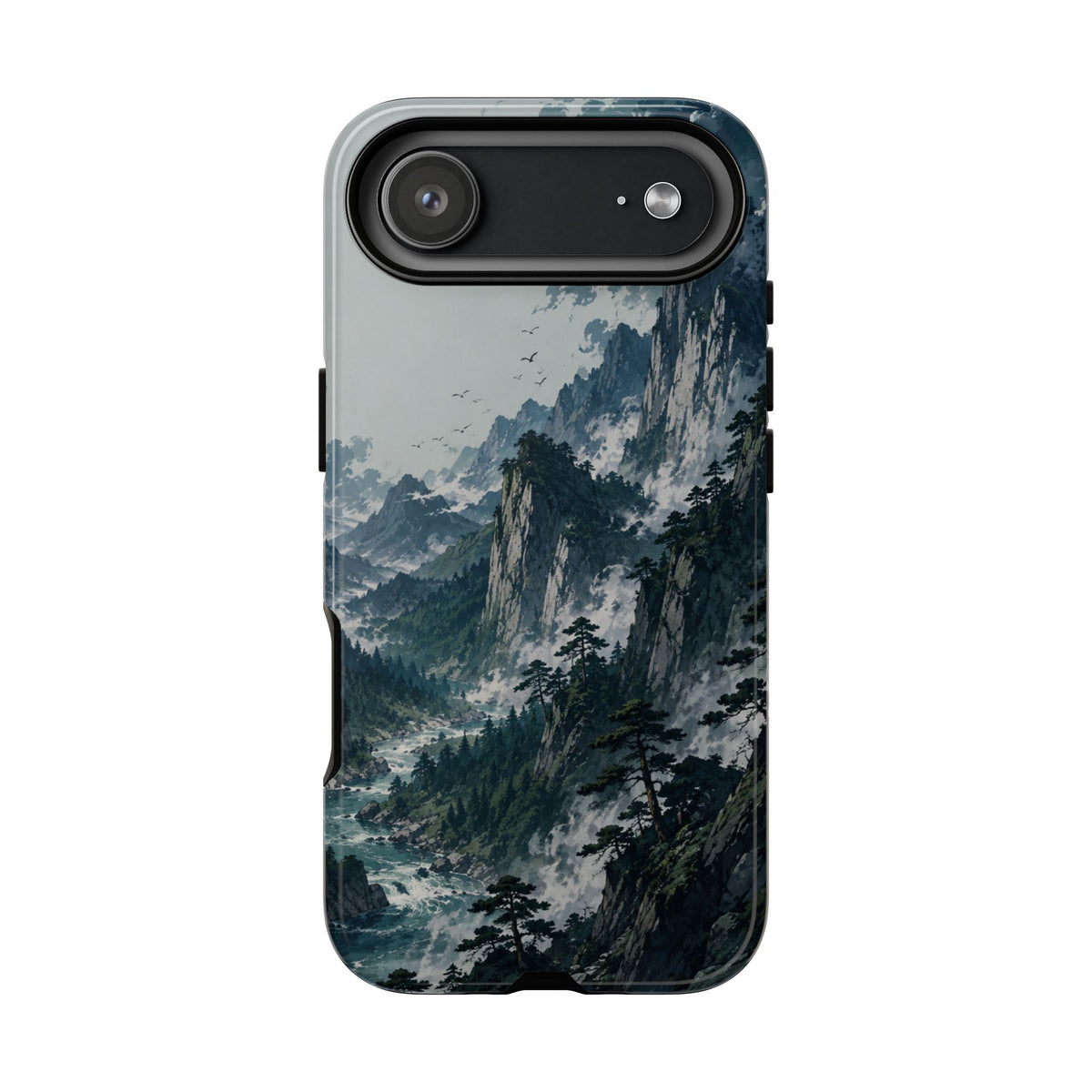 Mountain Landscape Phone Case — Misty Peaks Protective Tough Case