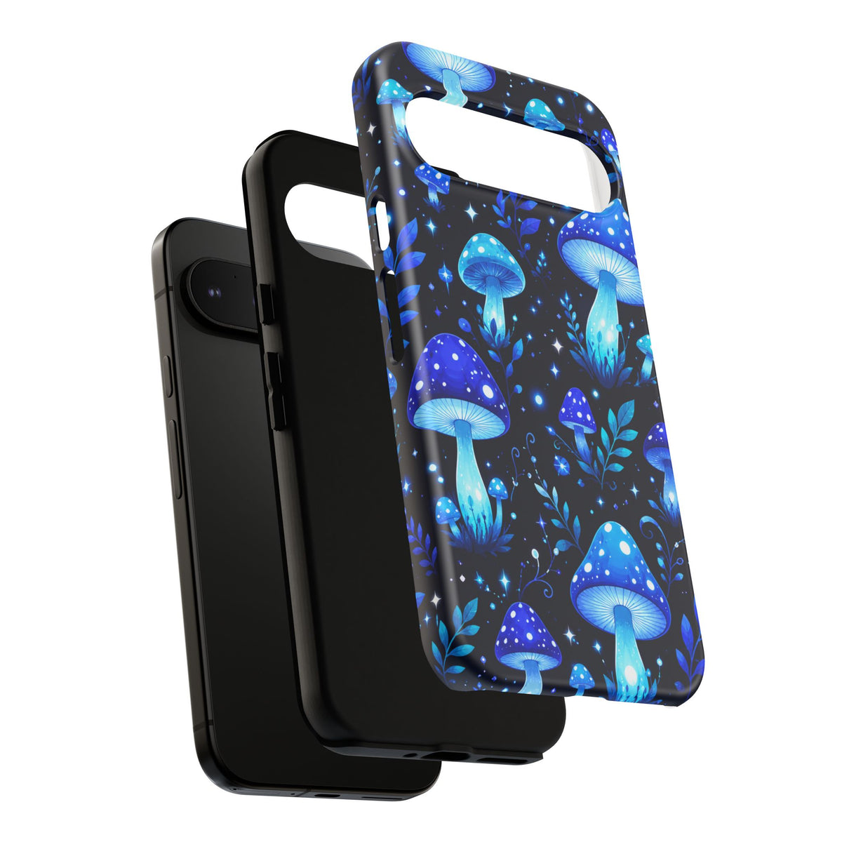 Blue Glowing Mushrooms Phone Case — Psychedelic Fungi Tough Case
