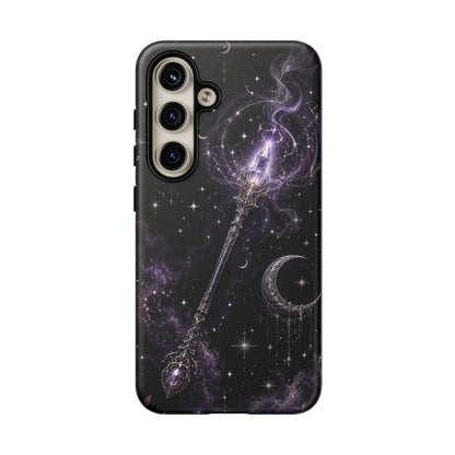 Celestial Magic Wand Phone Case — Mystic Moon & Stars Galaxy Tough Case