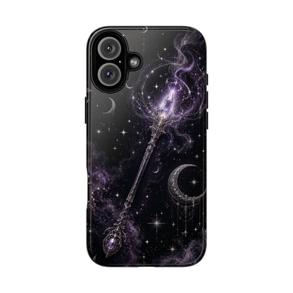Celestial Magic Wand Phone Case — Mystic Moon & Stars Galaxy Tough Case
