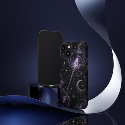 Celestial Magic Wand Phone Case — Mystic Moon & Stars Galaxy Tough Case