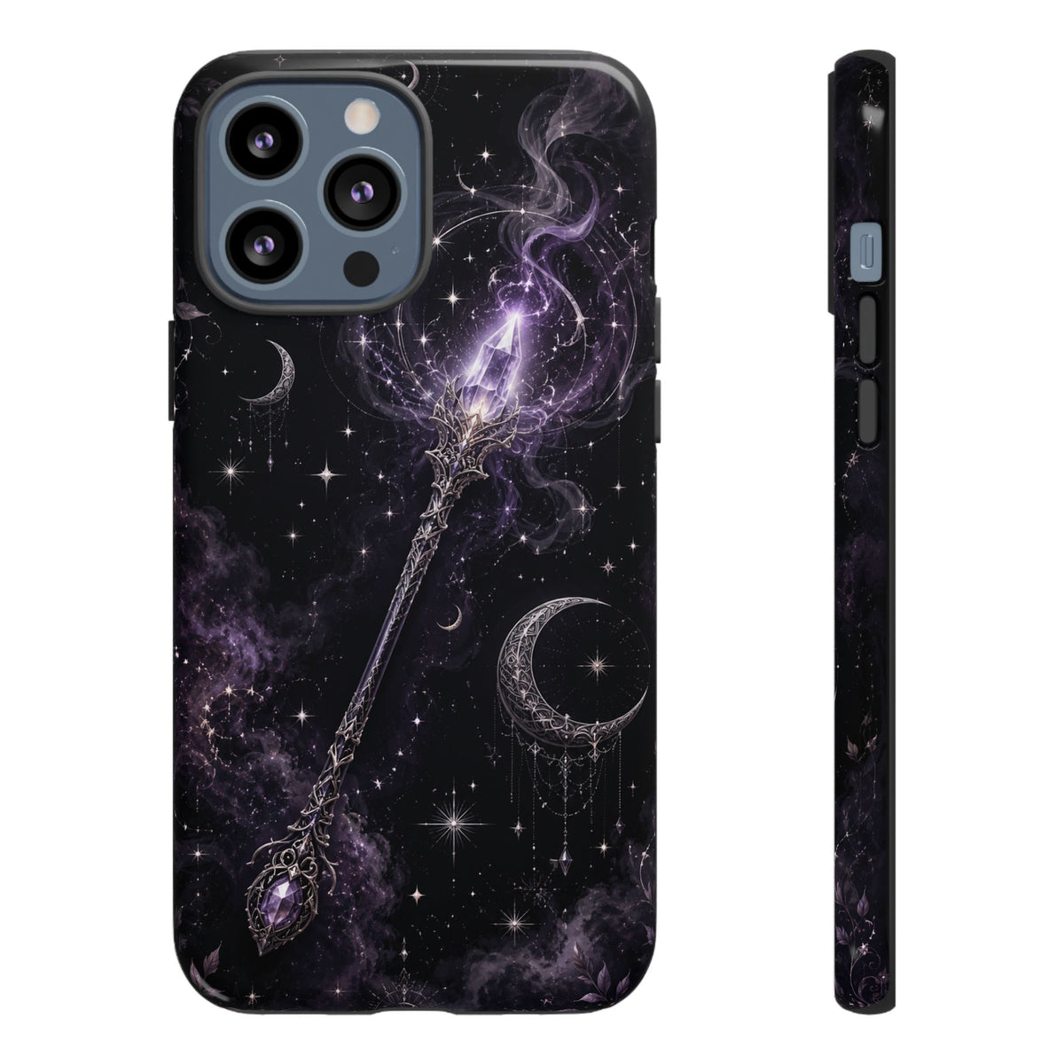 Celestial Magic Wand Phone Case — Mystic Moon & Stars Galaxy Tough Case