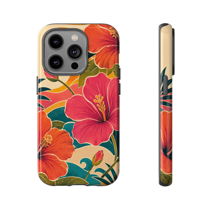 Tropical Floral Tough Phone Case — Sunset Vibes  Protective Cover