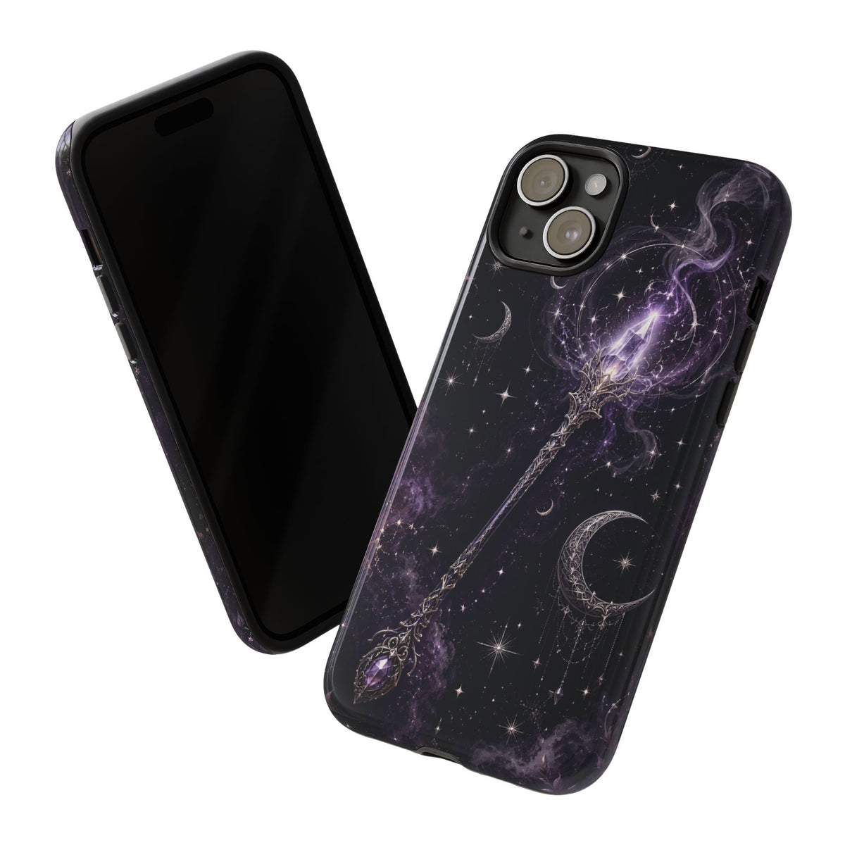 Celestial Magic Wand Phone Case — Mystic Moon & Stars Galaxy Tough Case