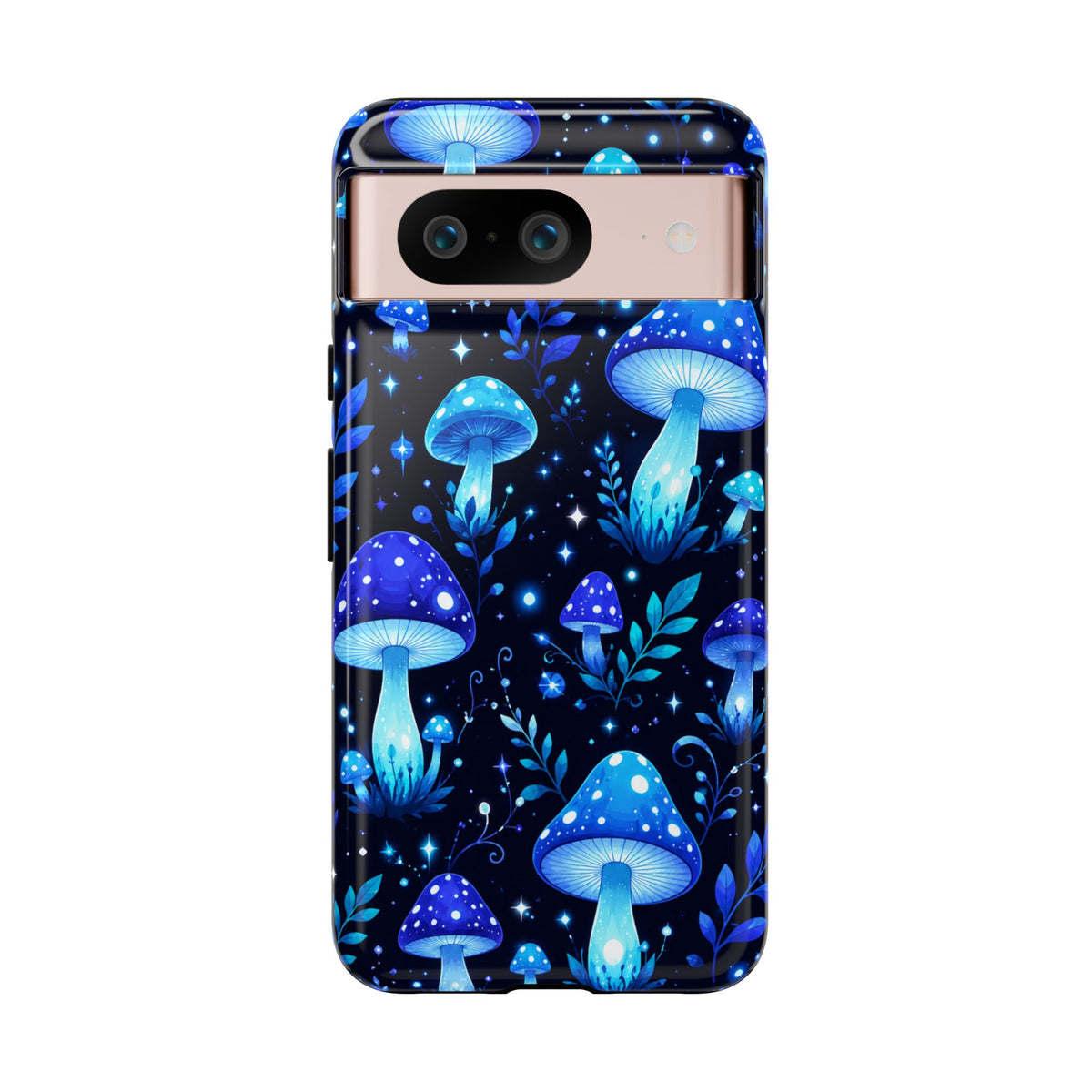 Blue Glowing Mushrooms Phone Case — Psychedelic Fungi Tough Case