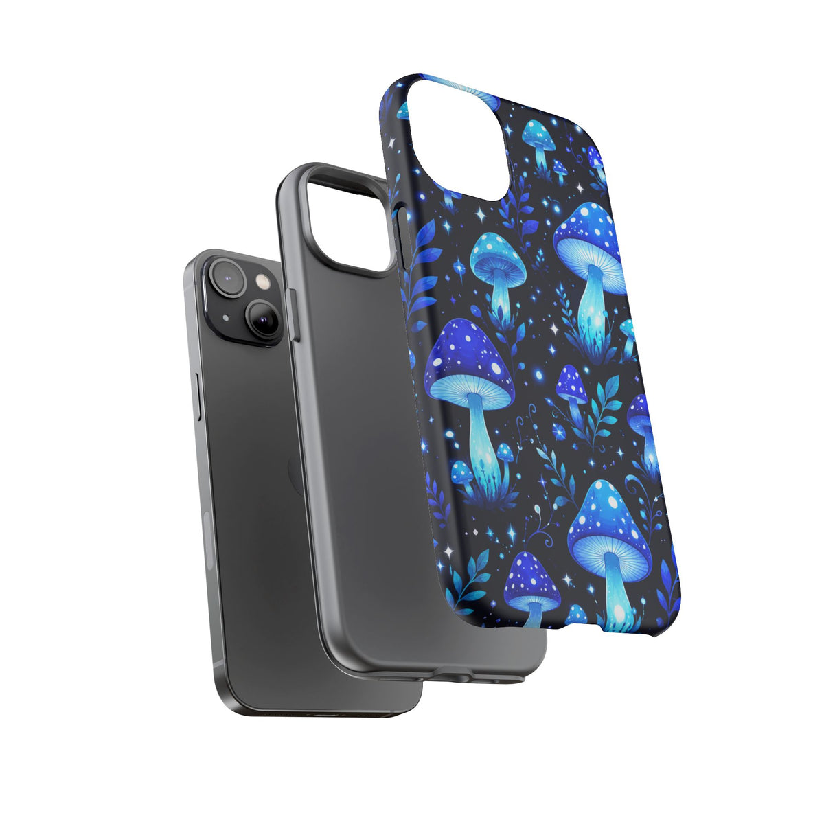 Blue Glowing Mushrooms Phone Case — Psychedelic Fungi Tough Case