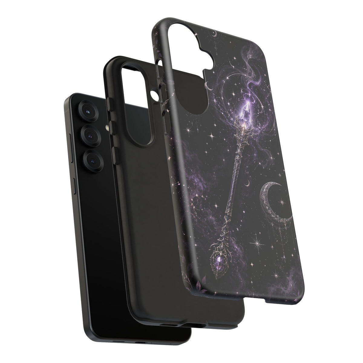 Celestial Magic Wand Phone Case — Mystic Moon & Stars Galaxy Tough Case