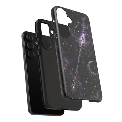 Celestial Magic Wand Phone Case — Mystic Moon & Stars Galaxy Tough Case