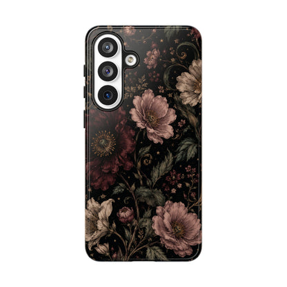 Floral Phone Case — Vintage Dark Botanical Protective Cover