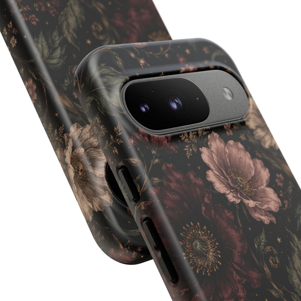 Floral Phone Case — Vintage Dark Botanical Protective Cover