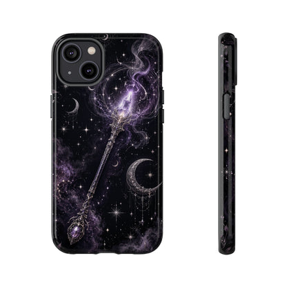 Celestial Magic Wand Phone Case — Mystic Moon & Stars Galaxy Tough Case