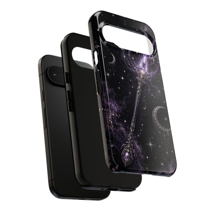 Celestial Magic Wand Phone Case — Mystic Moon & Stars Galaxy Tough Case