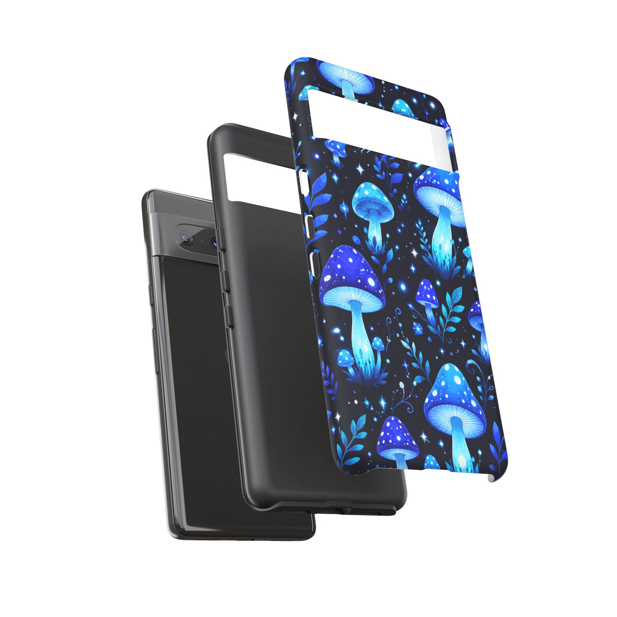 Blue Glowing Mushrooms Phone Case — Psychedelic Fungi Tough Case