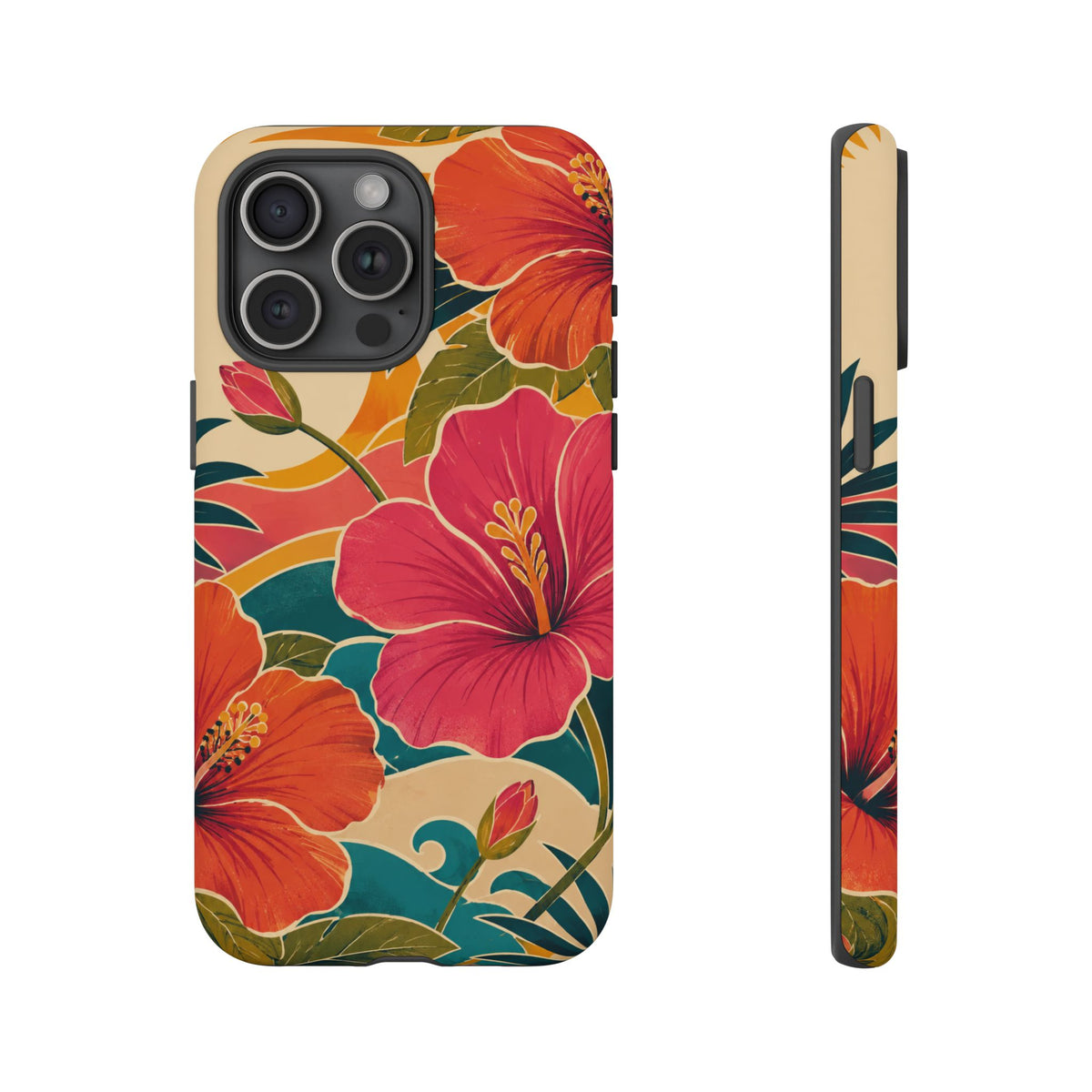 Tropical Floral Tough Phone Case — Sunset Vibes  Protective Cover