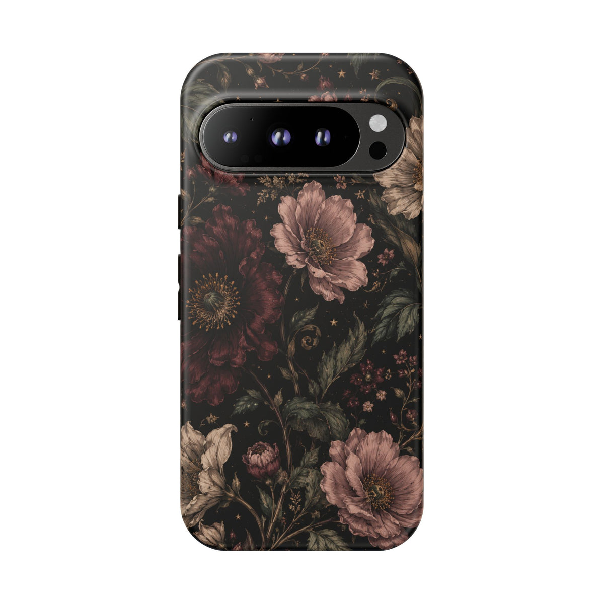 Floral Phone Case — Vintage Dark Botanical Protective Cover
