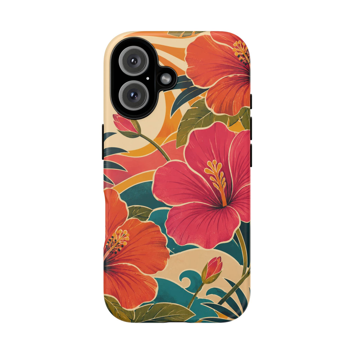 Tropical Floral Tough Phone Case — Sunset Vibes  Protective Cover