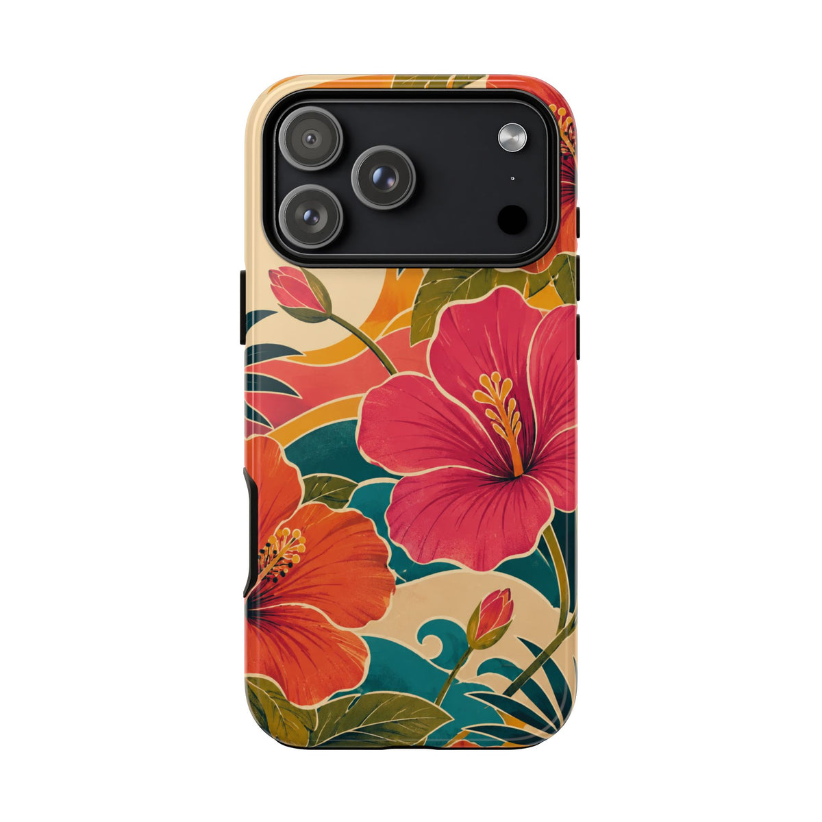 Tropical Floral Tough Phone Case — Sunset Vibes  Protective Cover