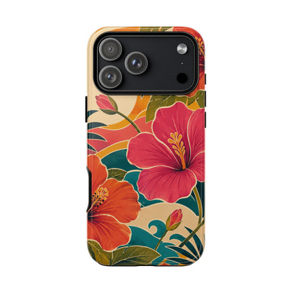 Tropical Floral Tough Phone Case — Sunset Vibes  Protective Cover