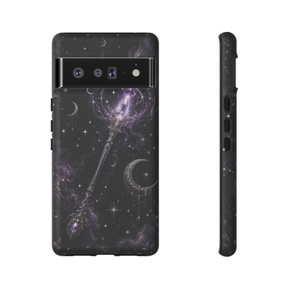 Celestial Magic Wand Phone Case — Mystic Moon & Stars Galaxy Tough Case