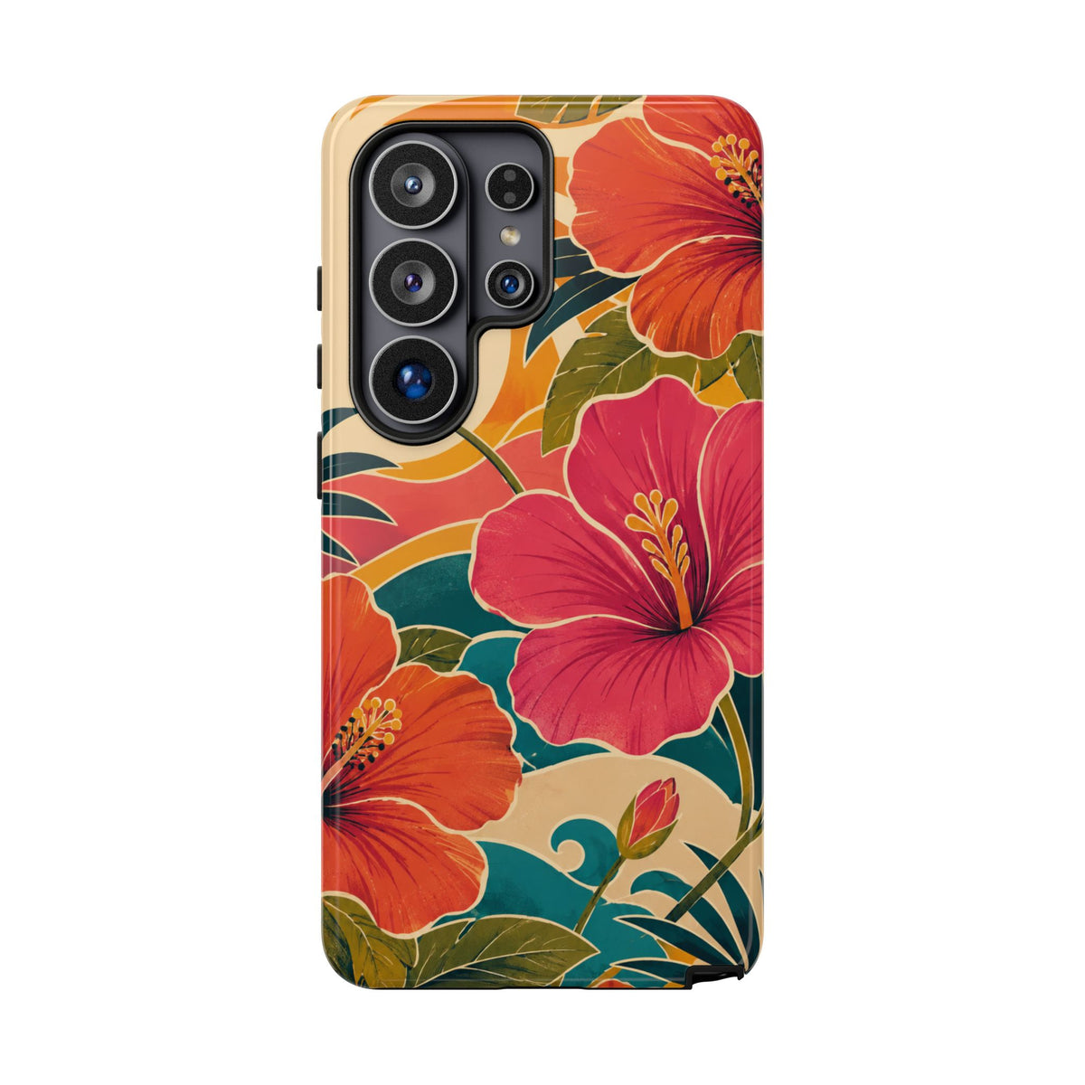 Tropical Floral Tough Phone Case — Sunset Vibes  Protective Cover
