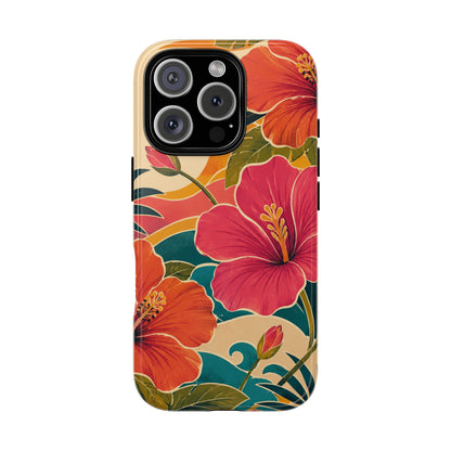 Tropical Floral Tough Phone Case — Sunset Vibes  Protective Cover