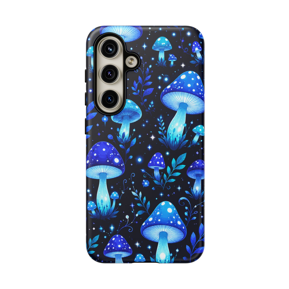 Blue Glowing Mushrooms Phone Case — Psychedelic Fungi Tough Case