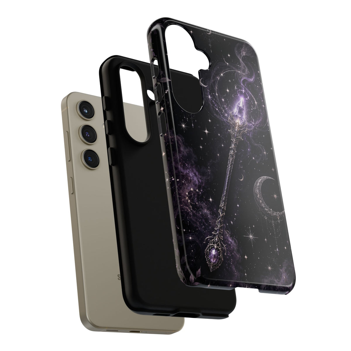 Celestial Magic Wand Phone Case — Mystic Moon & Stars Galaxy Tough Case