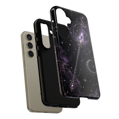 Celestial Magic Wand Phone Case — Mystic Moon & Stars Galaxy Tough Case