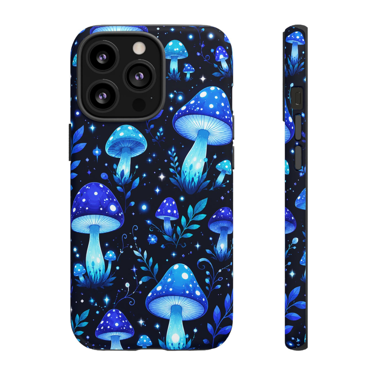 Blue Glowing Mushrooms Phone Case — Psychedelic Fungi Tough Case