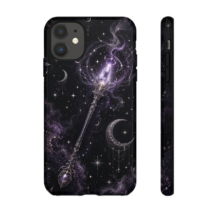 Celestial Magic Wand Phone Case — Mystic Moon & Stars Galaxy Tough Case