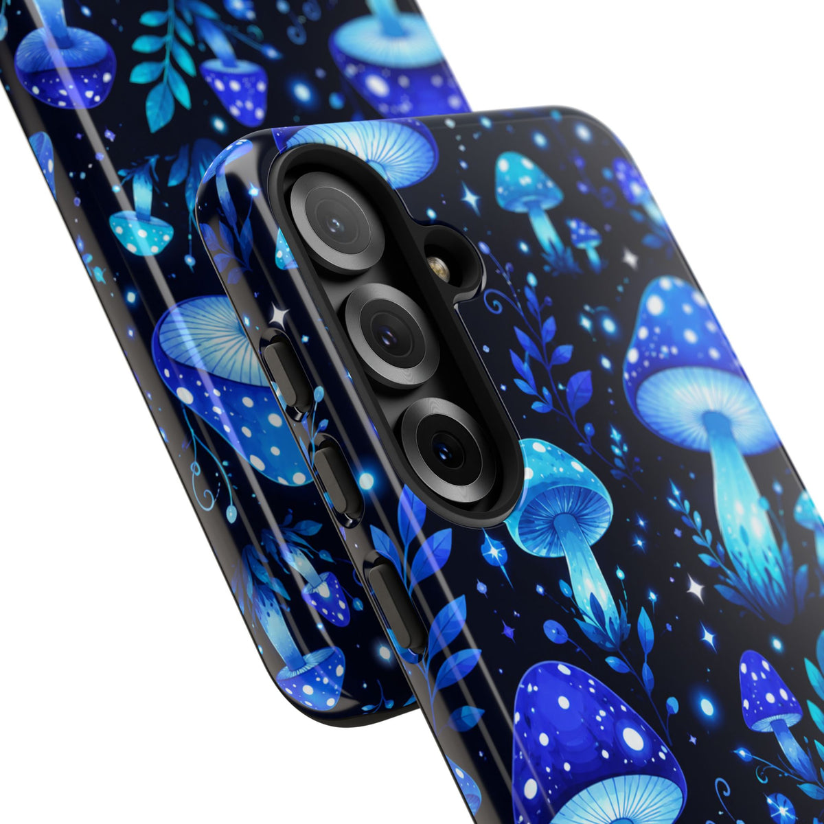 Blue Glowing Mushrooms Phone Case — Psychedelic Fungi Tough Case
