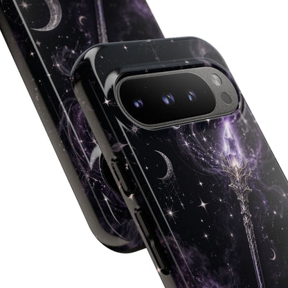 Celestial Magic Wand Phone Case — Mystic Moon & Stars Galaxy Tough Case